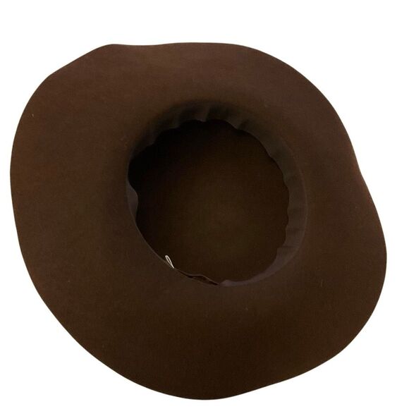 Chocolate Brown Rounded Floppy Annie Hall Hat Boho Eclectic Wide Brim - Picture 2 of 12